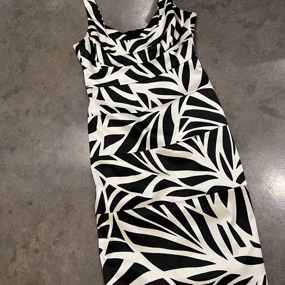 London Times Zebra Print Midi Dress